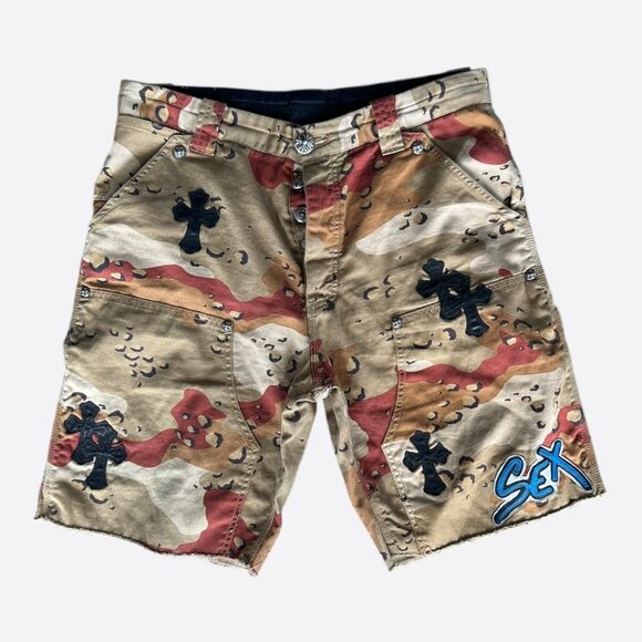 Chrome Hearts Other - Chrome Hearts Camouflage Sex Records Cross Patch Carpenter Shorts